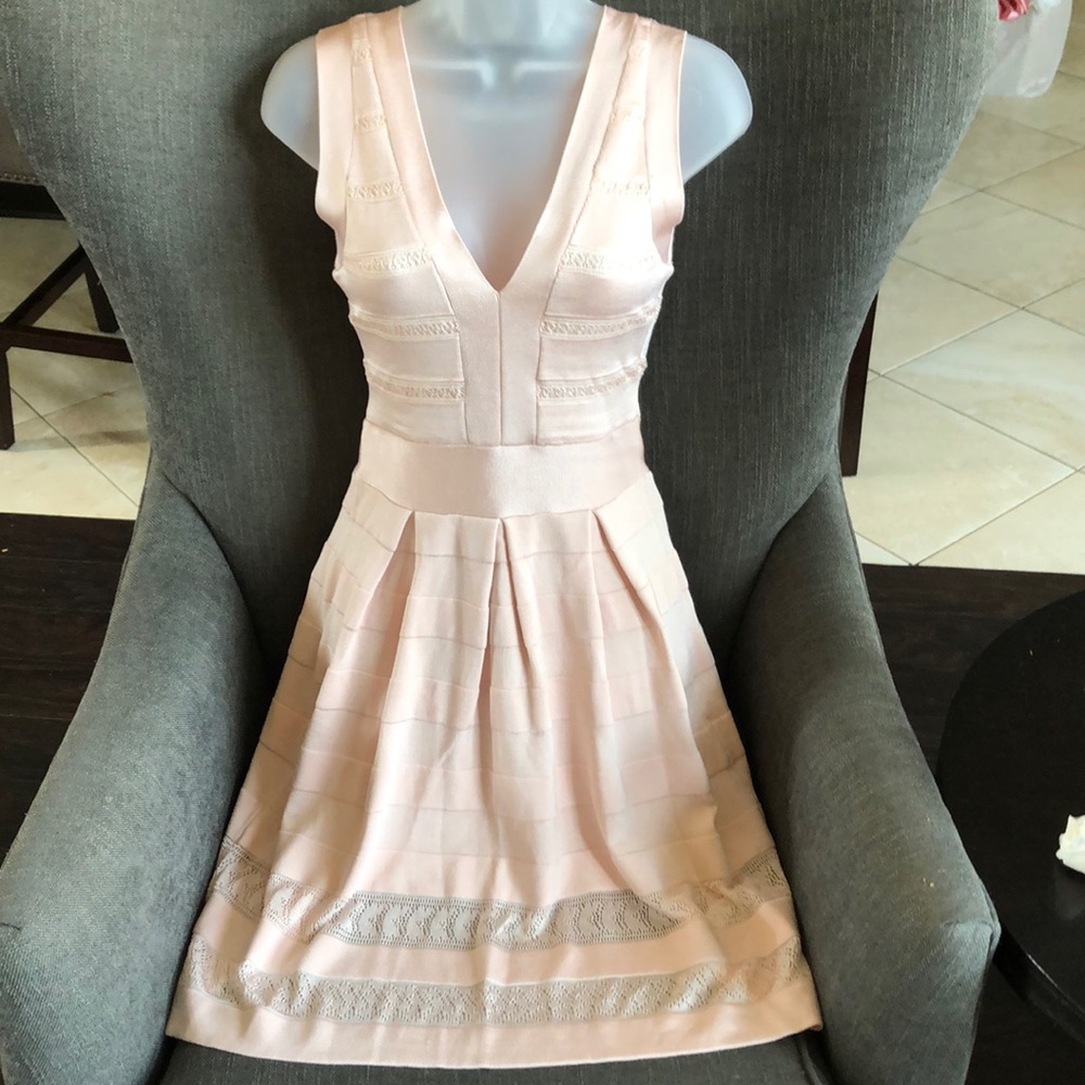 French connection bandage blush dress
